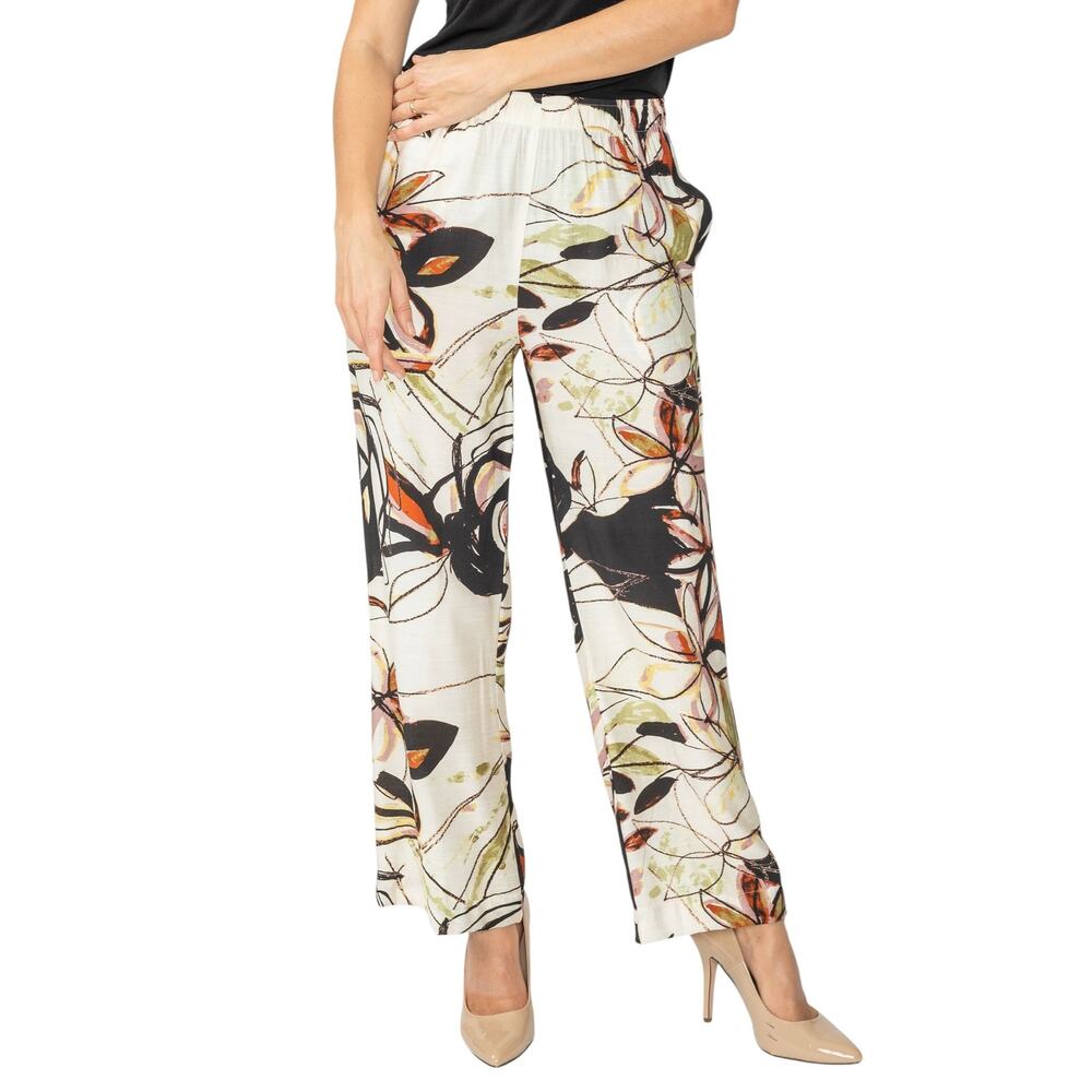 IC Collection Watercolor Floral Print Wide Leg Pants NWT - 2XL